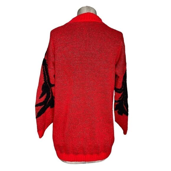 Ellen-D Kollection Sz M Red Glittery Sweater - perfect for Holiday! - Picture 4 of 6